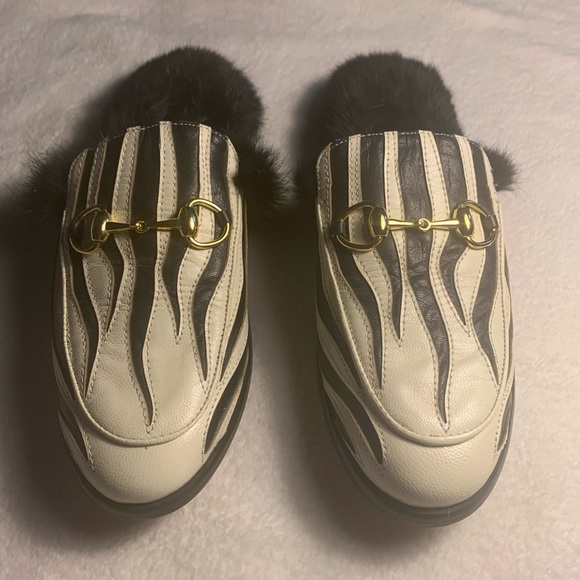 COPY - New Gucci Princeton Leather & Lamb Fur Slides - size 40 - Picture 15 of 15